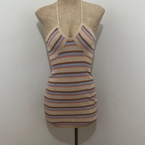 Princess Polly Monica Mini Dress Beige Multi Color